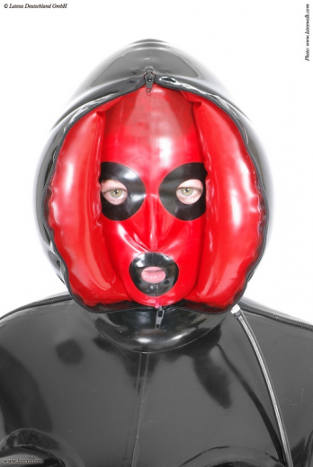 Inflatable mask with front and back zipper and under mask