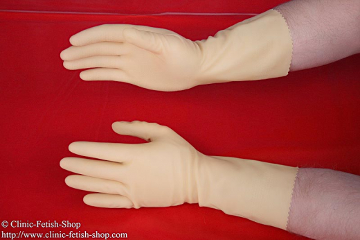1 pair of latex gloves unfed yellow-transparent